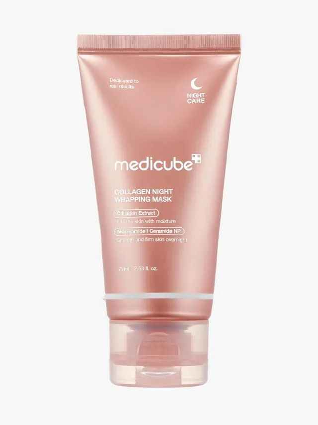 MEDICUBE Collagen Overnight Wrapping Peel Off Facial Mask Pack - Elasticity & Hydration Care, Reduces Sagging & Dullness, Hydrolyzed Collagen For Glowing Skin - Koraya Beauty