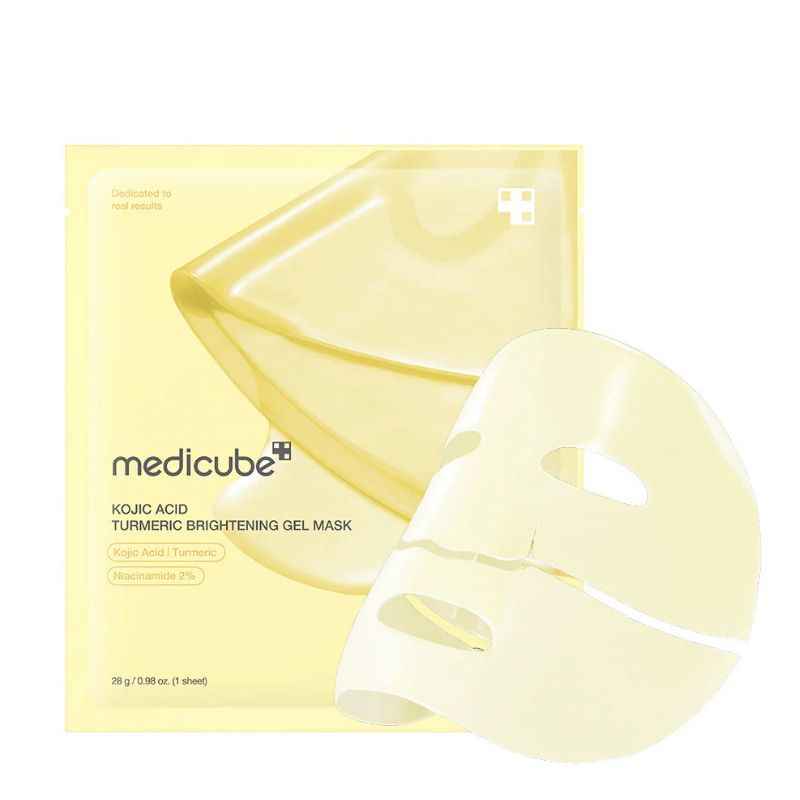 MEDICUBE Kojic Acid Turmeric Brightening Gold Jelly Gel Mask, Overnight Face Mask for Glass Glow Skin, Elasticity, Hydrating, Firming and Moisturizing - Koraya Beauty