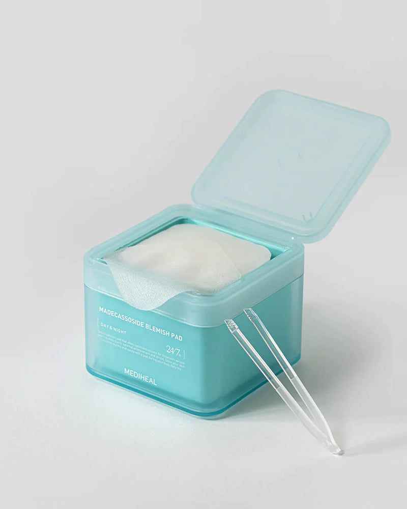 MEDIHEAL Madecassoside Toner Pads - with Centella Asiatica to Treat Blemishes and Improve Uneven Skin Tone - Koraya Beauty