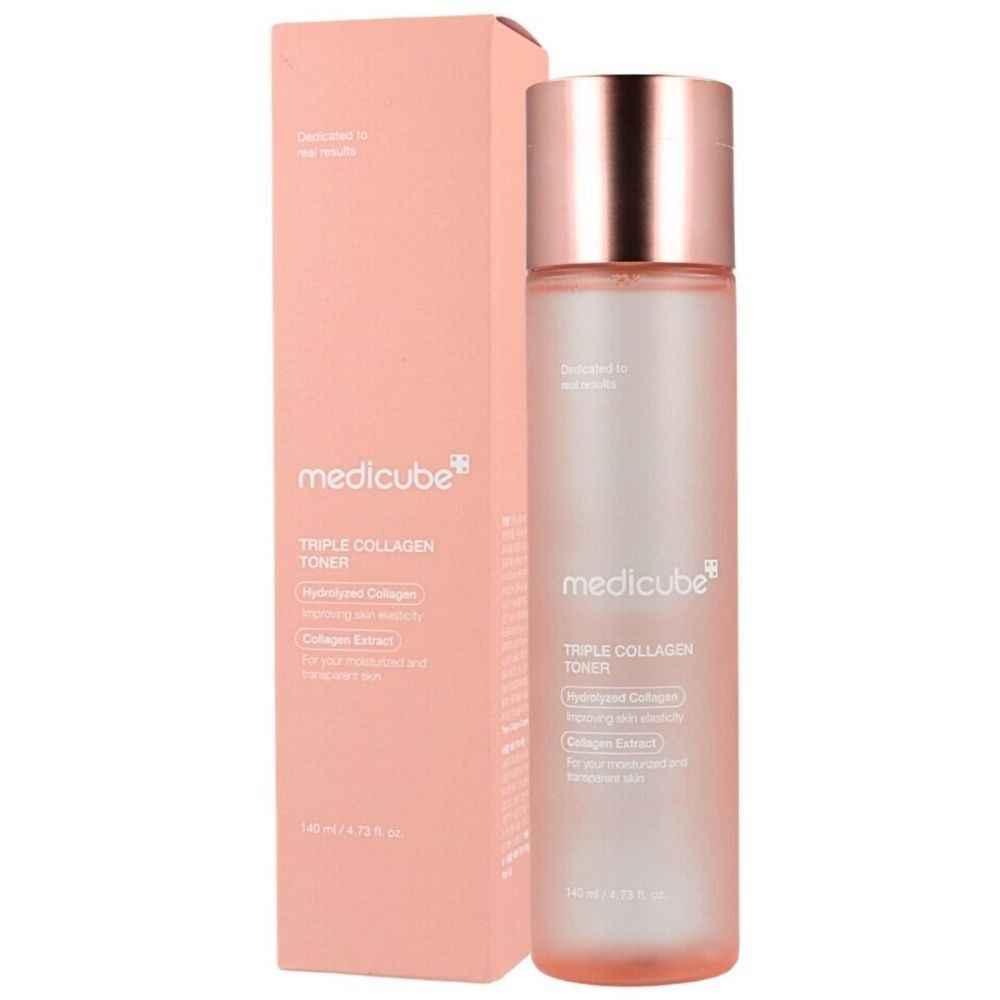 MEDICUBE Triple Collagen Toner - Hydrolyzed, Atelo, & Soluble Collagen for Deep Hydration & Plump Skin - Koraya Beauty