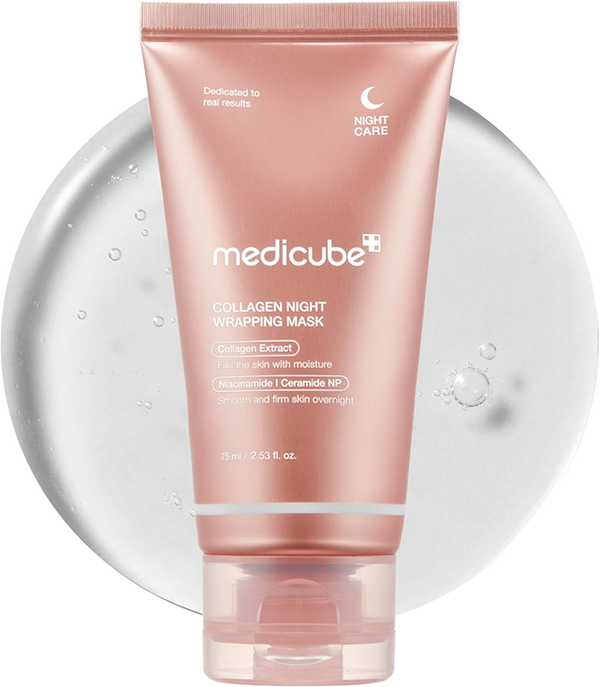 MEDICUBE Collagen Overnight Wrapping Peel Off Facial Mask Pack - Elasticity & Hydration Care, Reduces Sagging & Dullness, Hydrolyzed Collagen For Glowing Skin