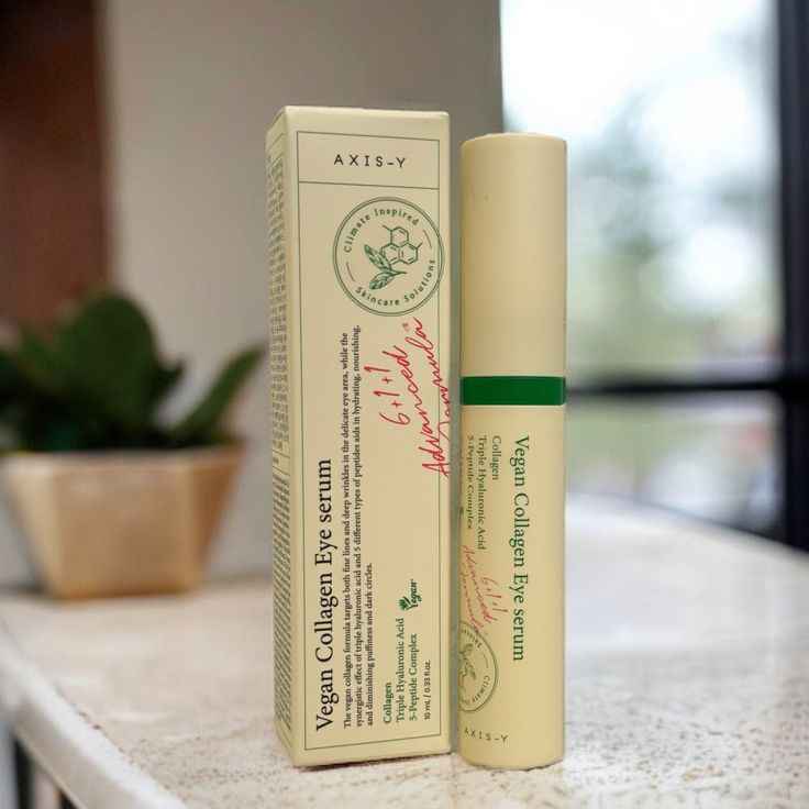 AXIS-Y Vegan Collagen Eye Serum, Triple Hyaluronic Acid & Peptide Collagen Serum, Improve Skin Elasticity, Reduce Fine Lines & Dark Circles - Koraya Beauty