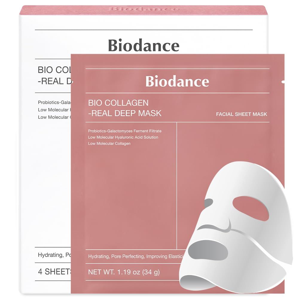 BIODANCE Bio-Collagen Real Deep Mask, Hydrating Overnight Hydrogel Mask, Pore Minimizing, Elasticity Improvement