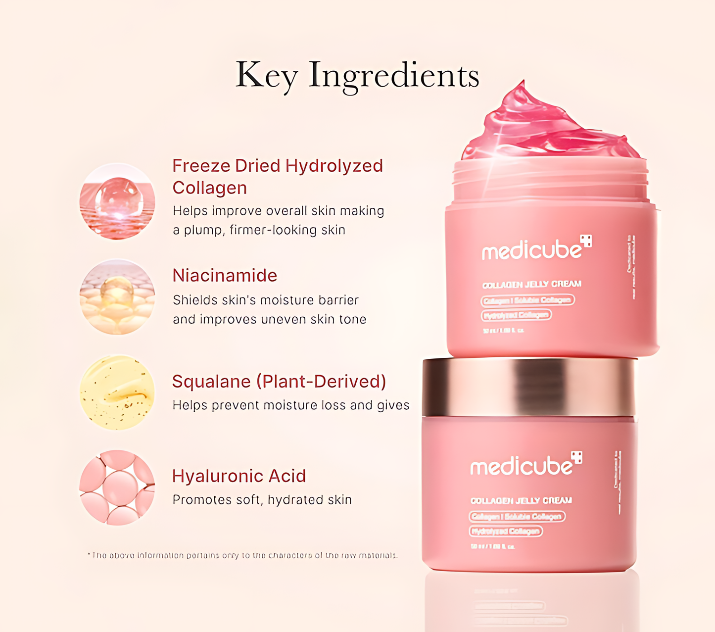MEDICUBE Collagen Jelly Cream, Niacinamide & Freeze, Dried Hydrolyzed Collagen, Boost Skin Barrier Hydration & Gives 24HR Glow & Firmer Looking Skin, No artificial color