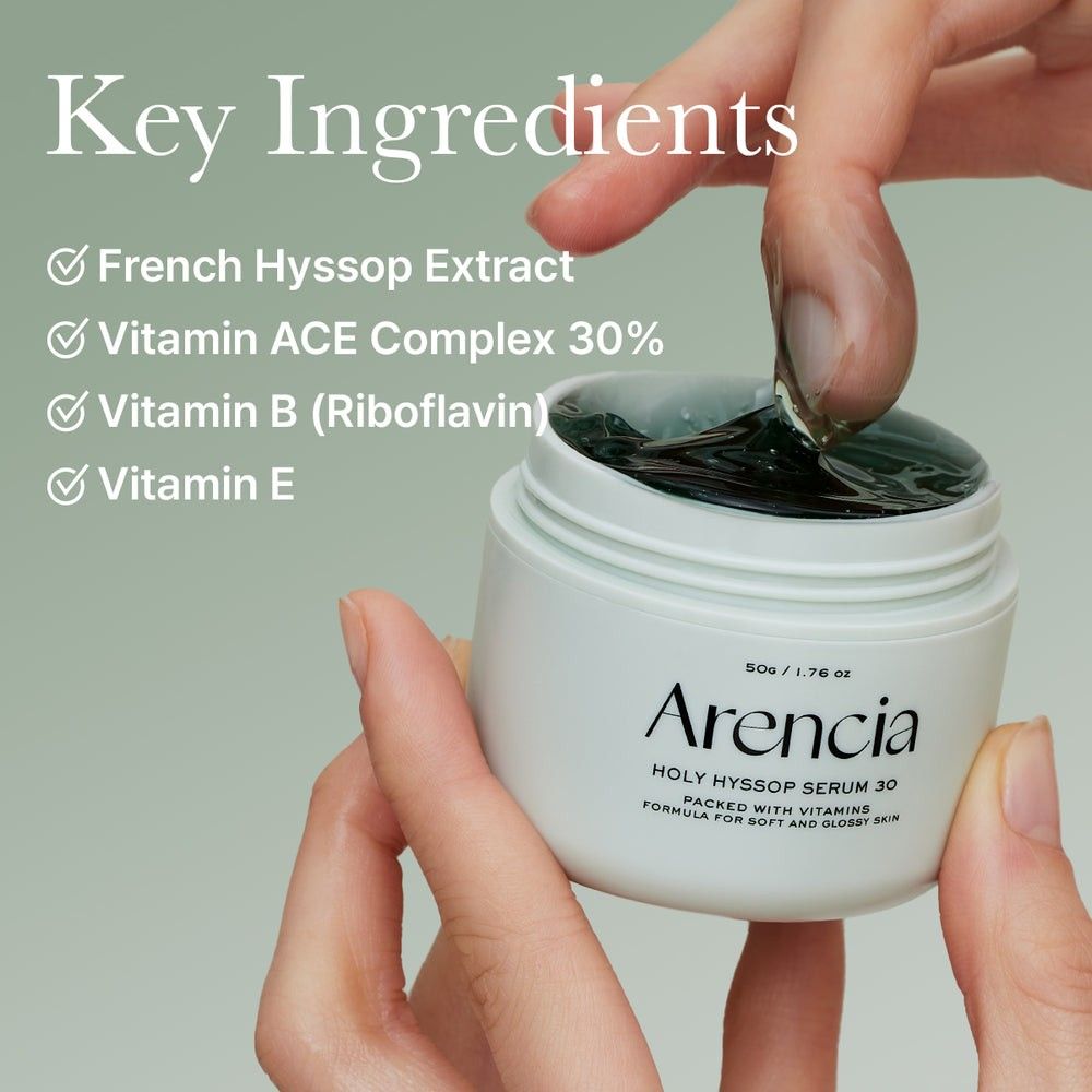 ARENCIA Glow Hyssop Overnight Face Mask Serum - Hydrating & Anti-Aging Serum, 30% Vitamin A, C, E, 10% Niacinamide, Peptide