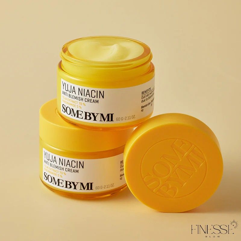SOME BY MI Yuja Niacin Anti Blemish Cream – Korean 5% Niacinamide Face Moisturizer to Brighten Dull-Looking Skin – Dark Spot Remover with Alpha-Bisabolol for Face
