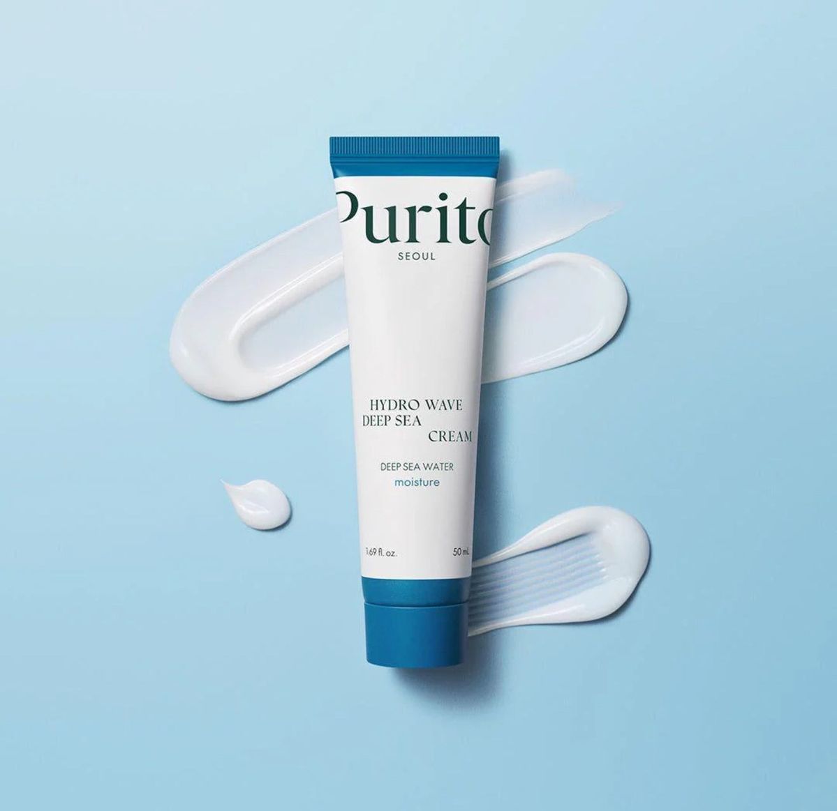 PURITO Deep Sea Cream, Hydration, Lightweight, for All Skin Types, Daily Face Moisturizer, Vegan & Cruelty-Free