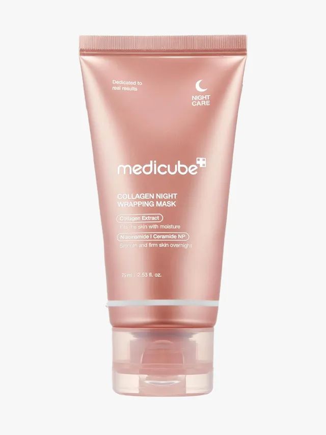 MEDICUBE Collagen Overnight Wrapping Peel Off Facial Mask Pack - Elasticity & Hydration Care, Reduces Sagging & Dullness, Hydrolyzed Collagen For Glowing Skin
