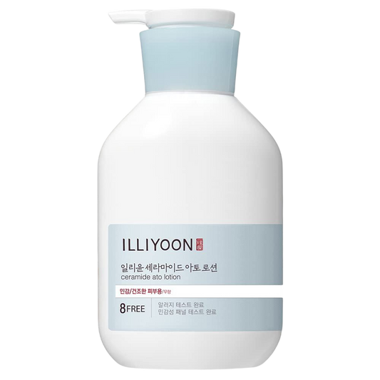 ILLIYOON Ceramide Ato Lotion, Lightweight Moisturizer for Dry & Sensitive Skin, Barrier Repair for Face & Body, Mild for Babies, Vegan Certified