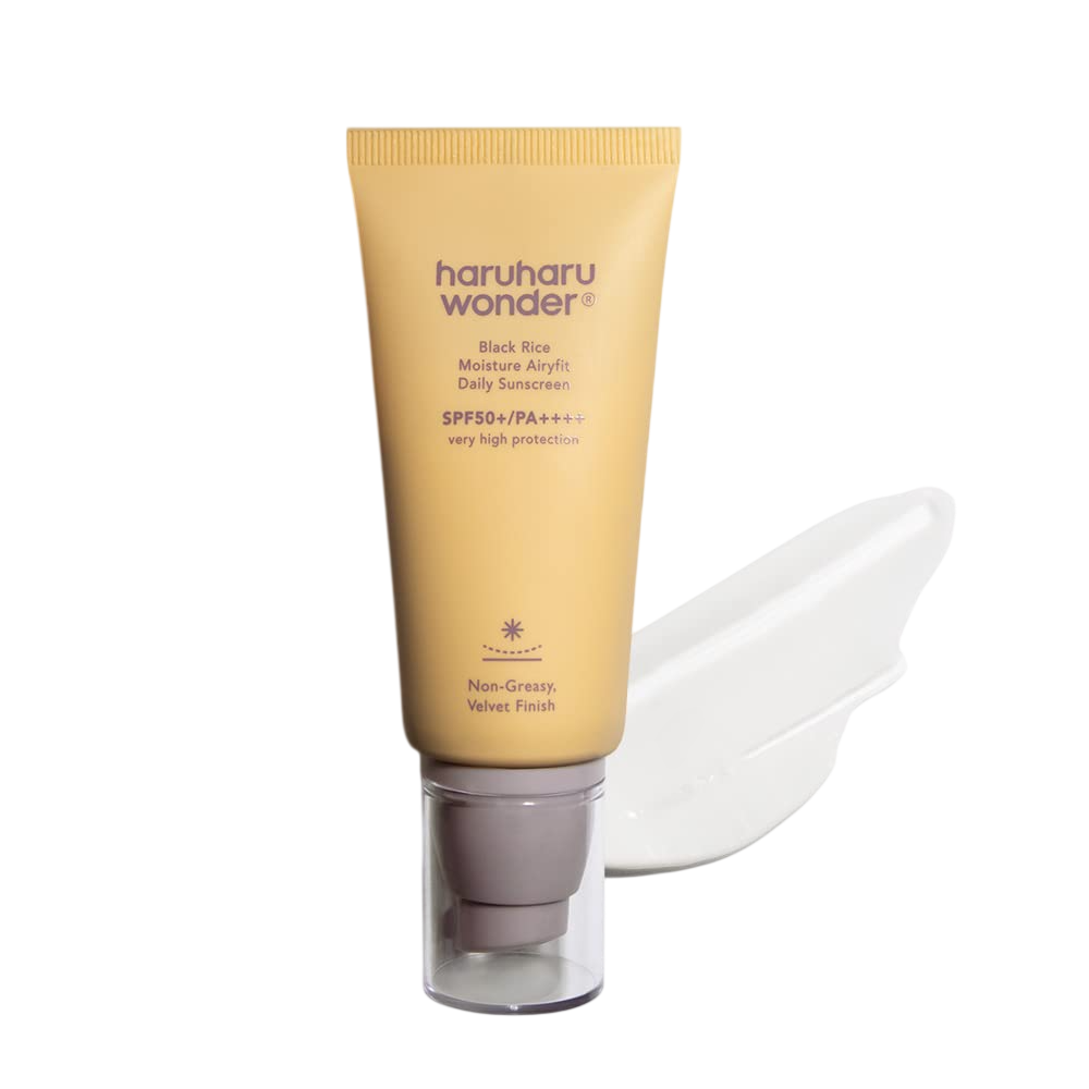 HARUHARU WONDER Black Rice Moisture Airyfit Daily Sunscreen-Velvet Finish, No White Cast, Vegan - Koraya Beauty