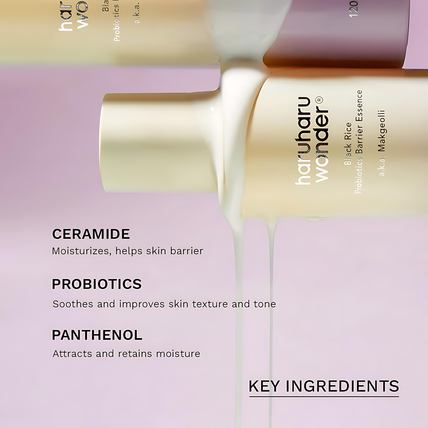 HARUHARU WONDER Black Rice Probiotics Barrier Essence, Skin Flooding & Layering, Strengthens Skin Barrier, Moisturizes, Glowy Radiant Skin, Ceramide & Panthenol - Koraya Beauty