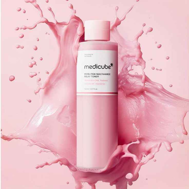 MEDICUBE PDRN Pink Niacinamide Milky Toner for Hydrating, Moisturizing, Soothing, Ceramide, Peptide, Glass Glow Skin - Koraya Beauty