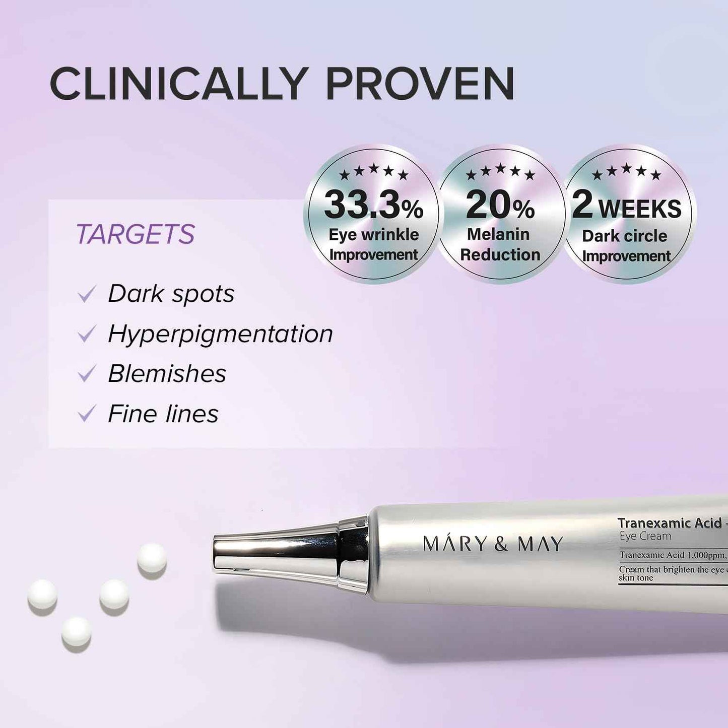 MARY&MAY Tranexamic Acid + Glutathione Eye Cream - Koraya Beauty