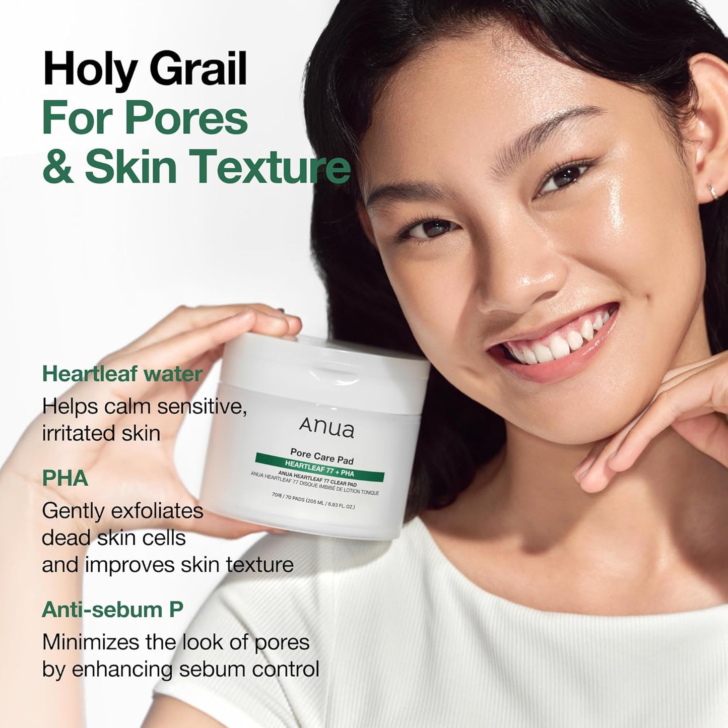 ANUA Heartleaf 77 Clear Pad, Korean Toner Pad with PHA for Gentle Exfoliation & Pore Tightening