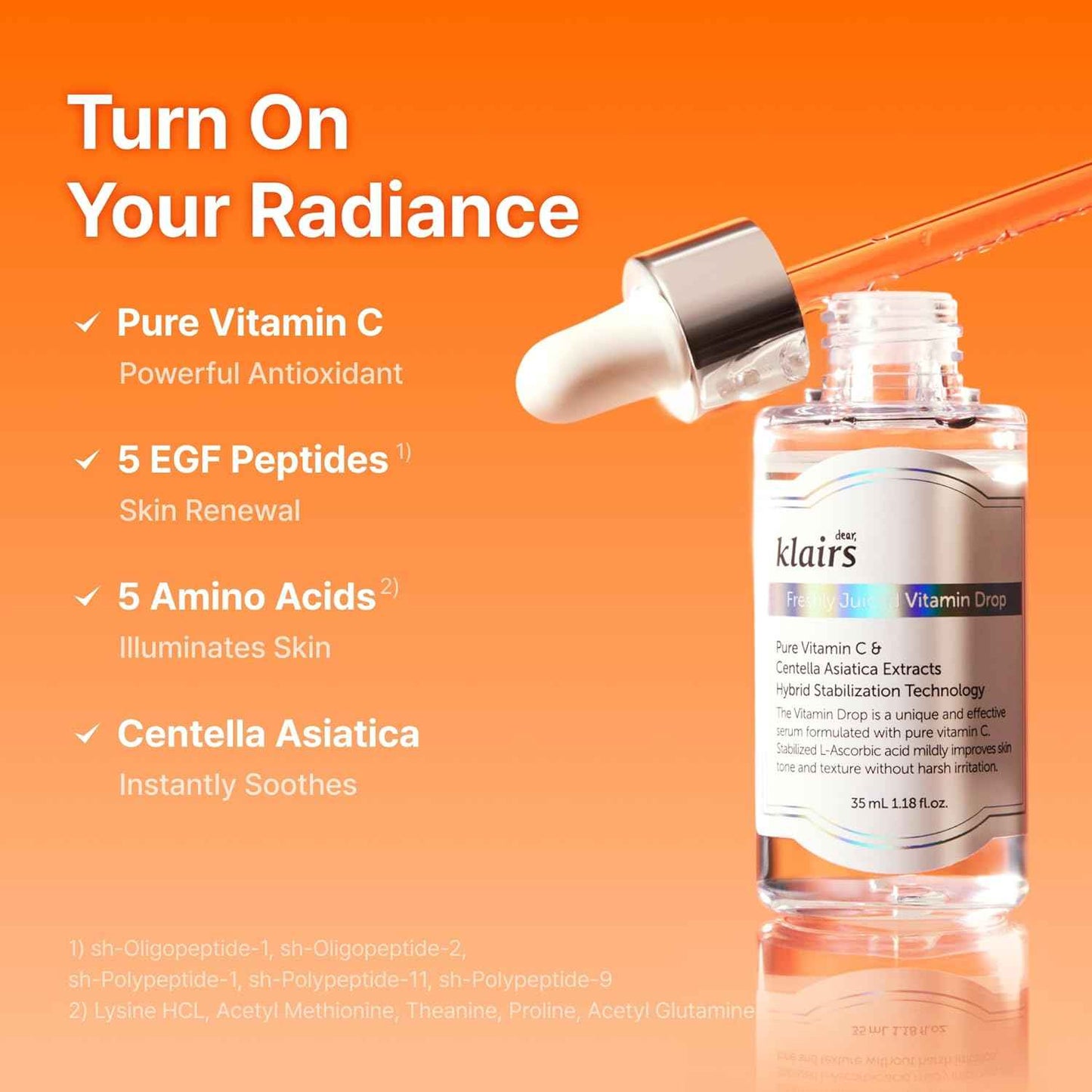 DEARKLAIRS Freshly Juiced Vitamin Drop, 5% Hypoallergenic Pure Vitamin C Serum - Koraya Beauty