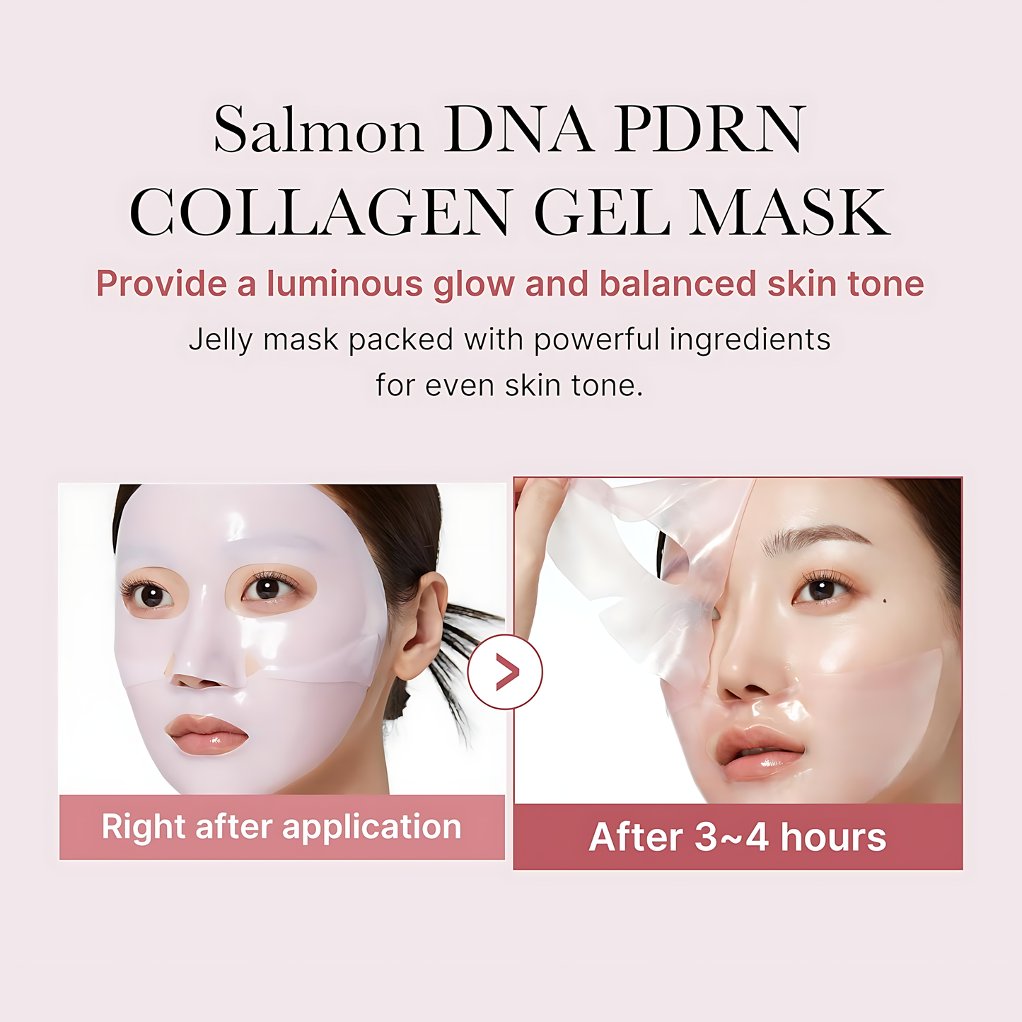 MEDICUBE Salmon DNA PDRN Pink Collagen Gel Mask, Overnight Face Mask For Glass Glow Skin- Elasticity, Hydrating, Firming and Moisturizing