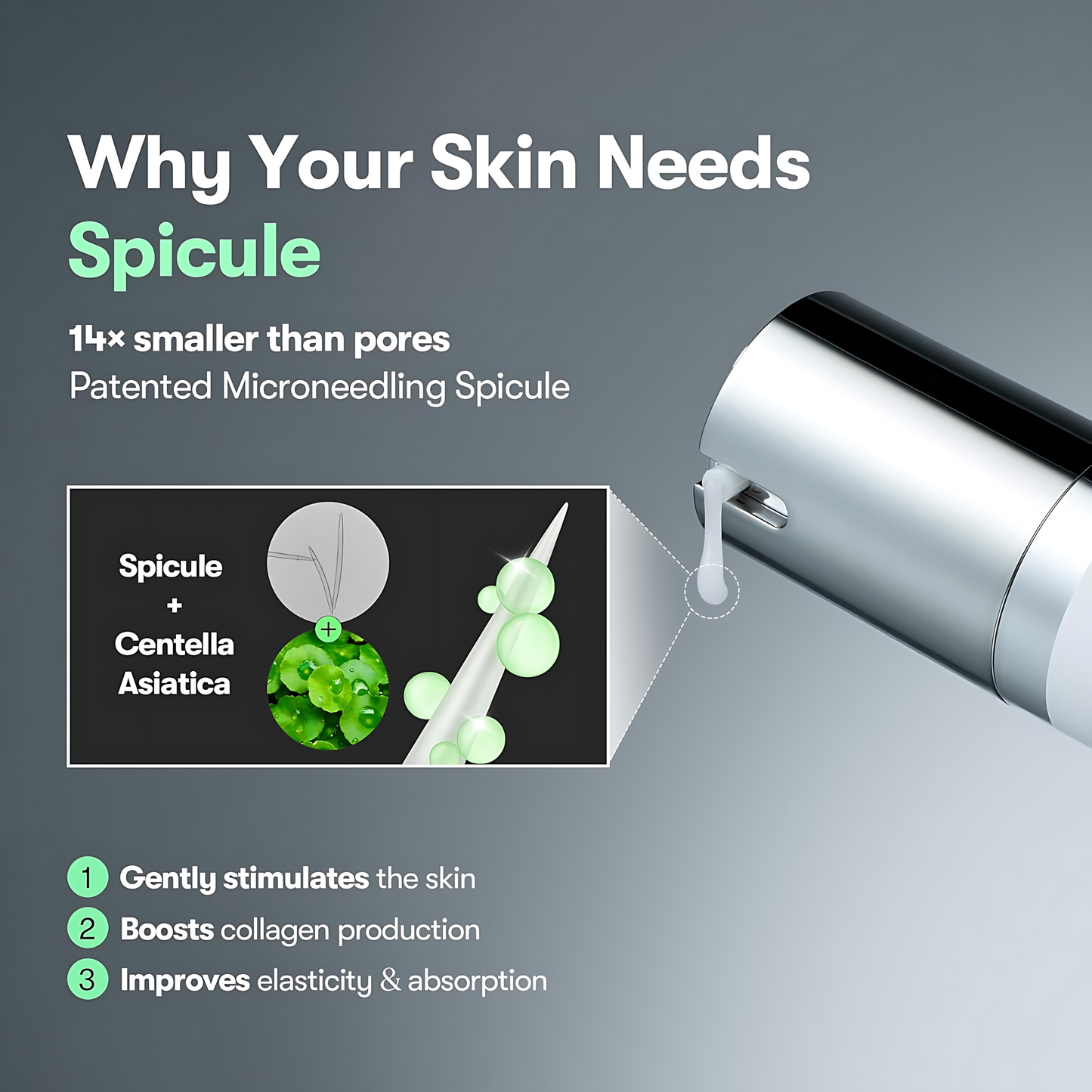 VT COSMETICS CICA Reedle Shot 100, Spicule Microneedling Serum for Pore Care & Exfoliation, Exosome, Centella Asiatica for Glass Skin, Skin Texture, Korean Liquid Skin Booster