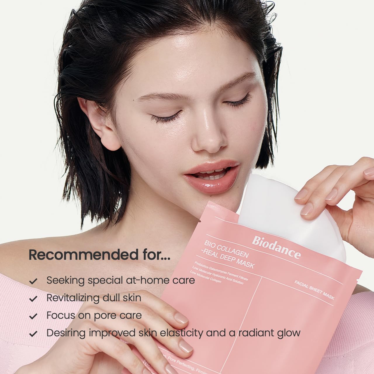 BIODANCE Bio-Collagen Real Deep Mask, Hydrating Overnight Hydrogel Mask, Pore Minimizing, Elasticity Improvement