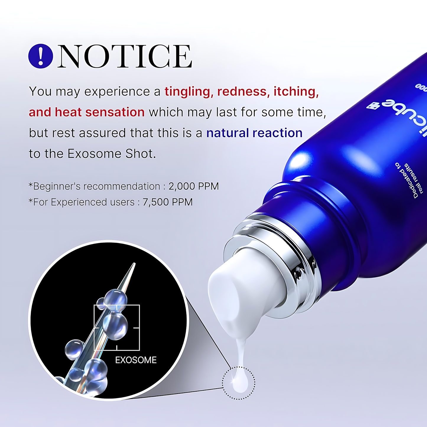 MEDICUBE Zero Exosome Shot 7,500 PPM Spicule Facial Serum, Liquid Skin Booster Serum, Exosome, AHA+BHA+PHA, Pore Care, Dead Skin Cells, Skin Texture