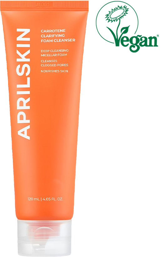 APRILSKIN Carrotene Clarifying Foam Cleanser, Deep Cleansing with AHAs & Sebum Control for Oily, Sensitive, Acne-Prone Skin