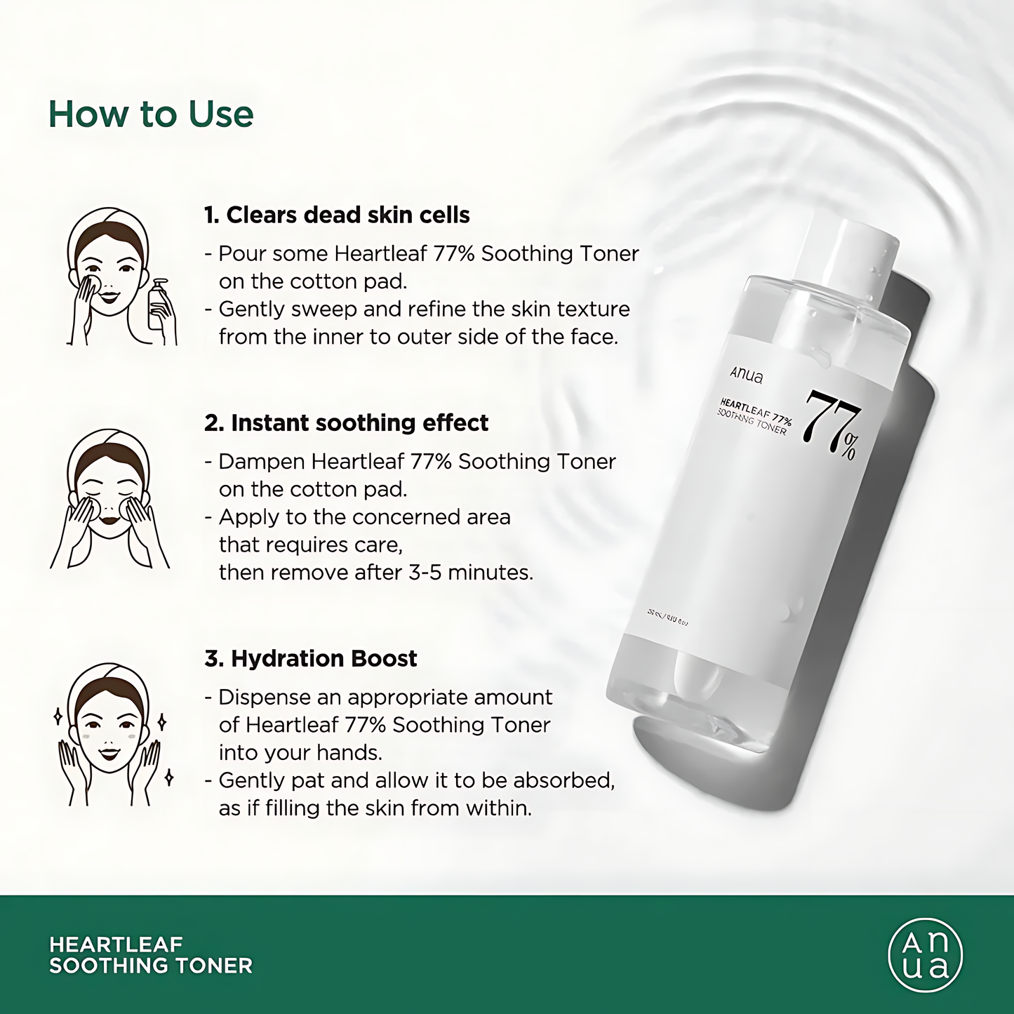 ANUA Heartleaf 77% Soothing Toner, Korean Toner for Hydrating & Calming Sensitive, Acne-Prone Skin