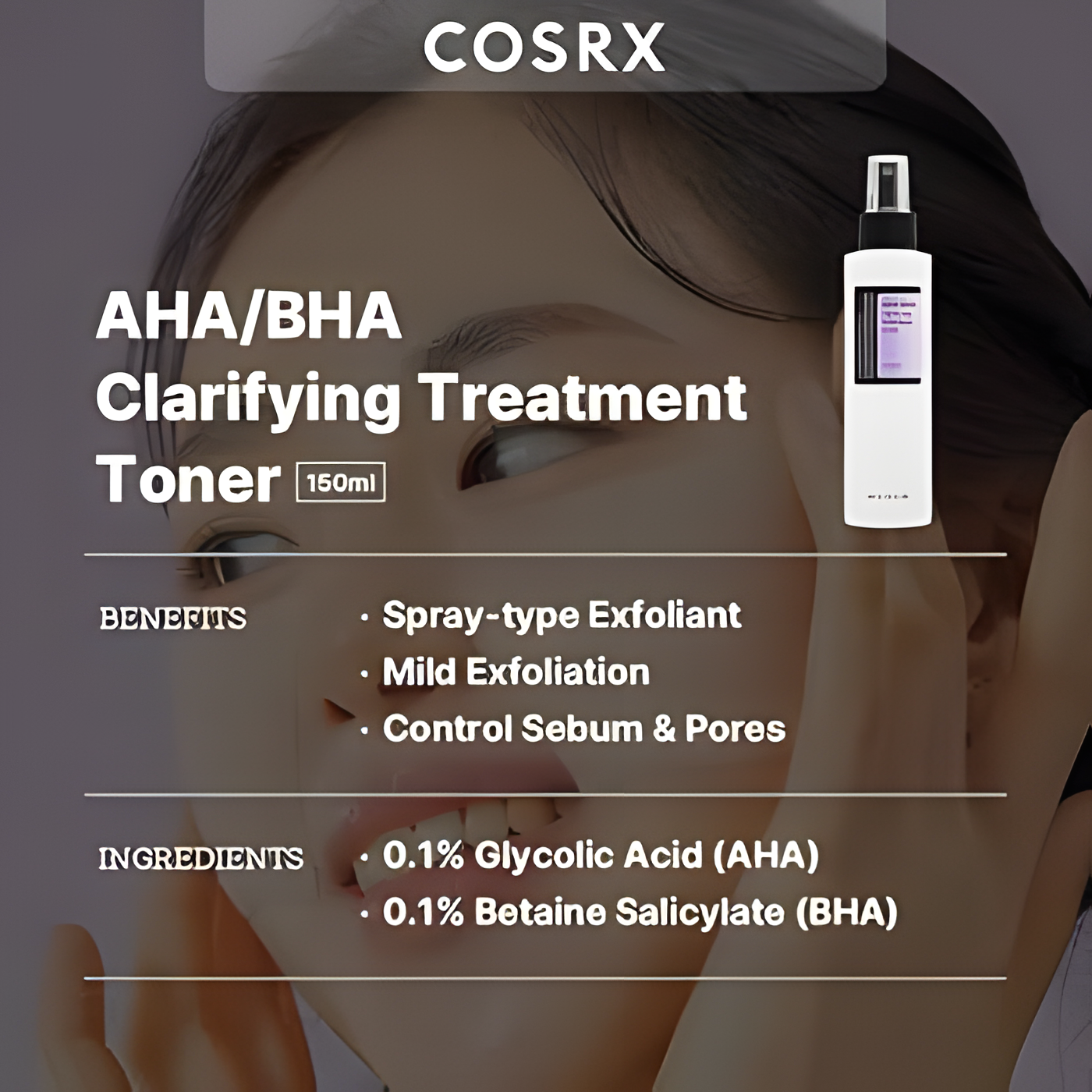 COSRX AHA/BHA Treatment Toner, Facial Exfoliating Spray for Whiteheads, Pores, & Uneven Skin, Not Tested on Animals,Parabens Free - Koraya Beauty