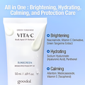 GOODAL Green Tangerine Vita-C Dark Spot UV Defense Sunscreen SPF 50, Daily Skin Care Korean Sunscreen for Face,No White Cast - Koraya Beauty