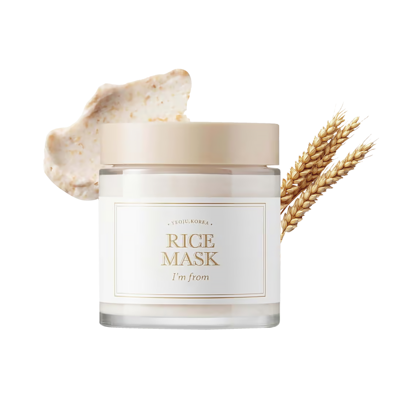 I'M FROM Rice Mask - Brightening & Gentle Exfoliating Korean Face Mask, Minimizes Enlarged Pores