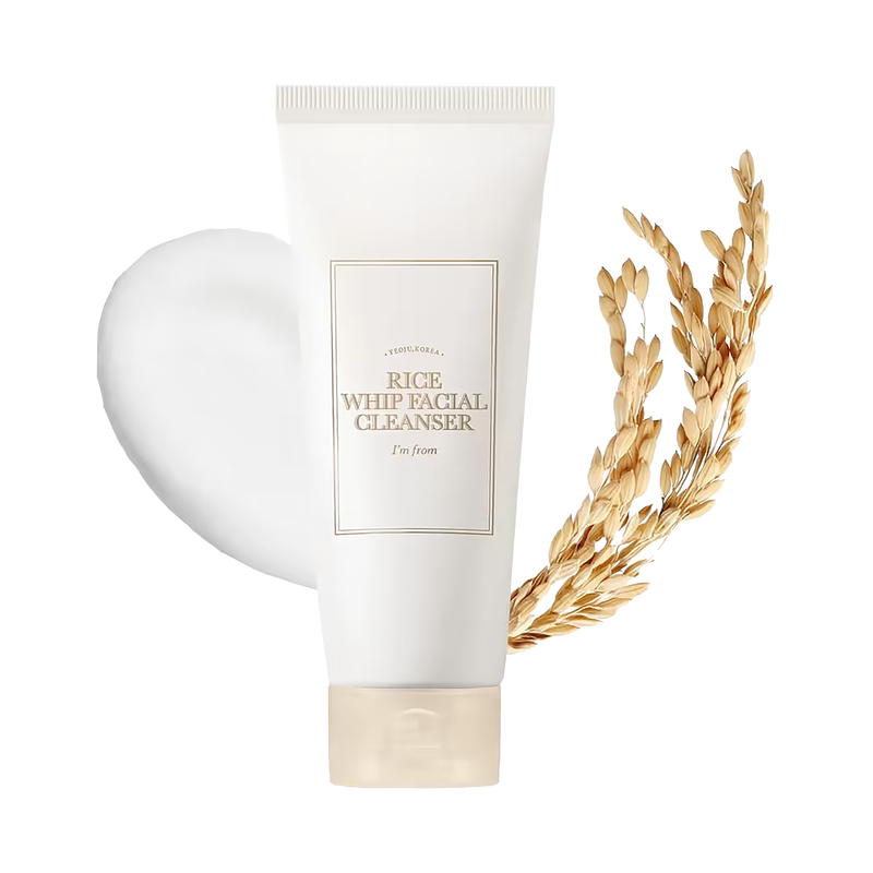 I'M FROM Rice Whip Facial Cleanser, Brightening Korean Rice Cleanser, AHA, BHA, Dry & Dull Skin