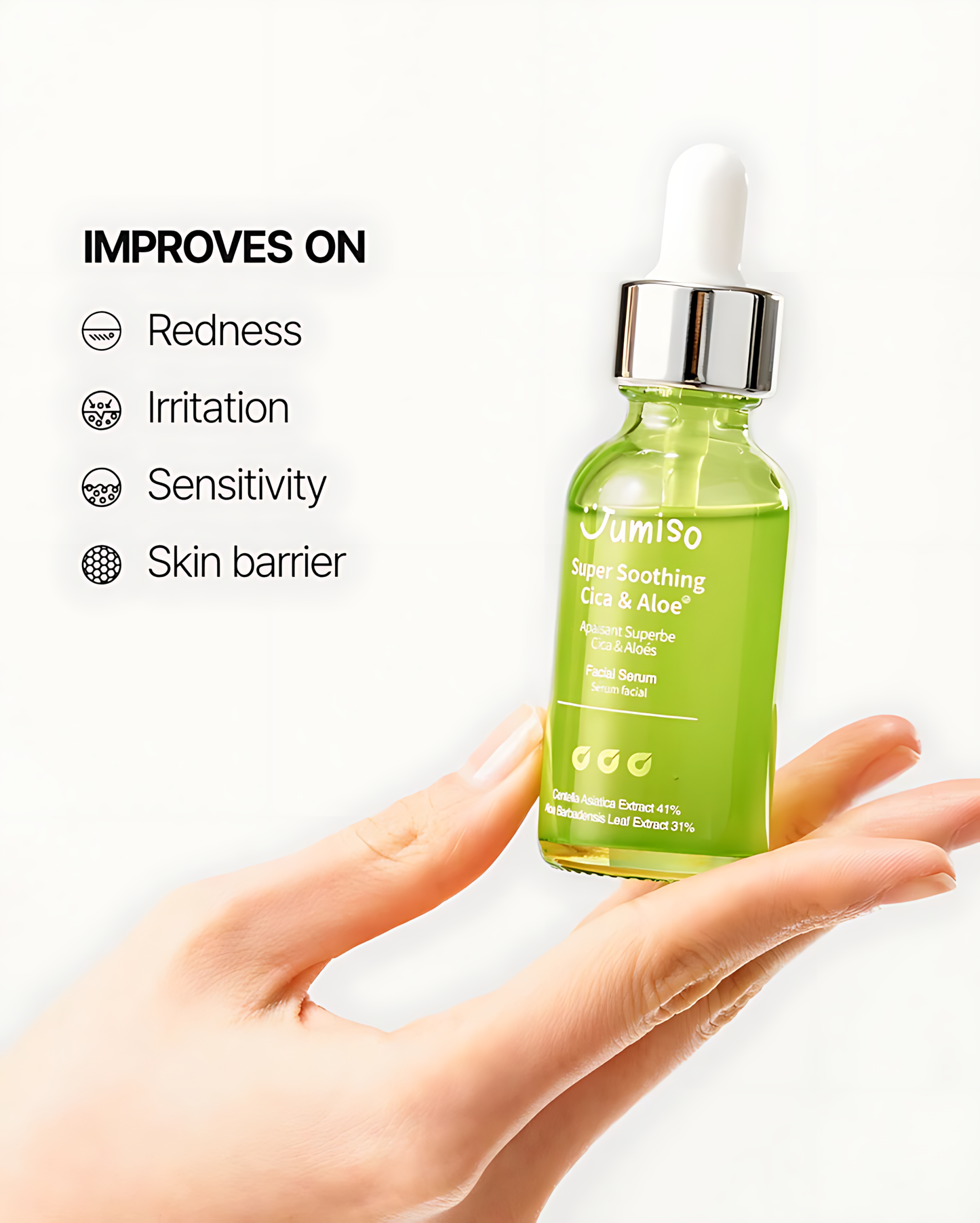 JUMISO Super Soothing Cica & Aloe Facial Serum,Calming & Revitalizing, Vegan Cica Serum, Aloe Serum - Koraya Beauty