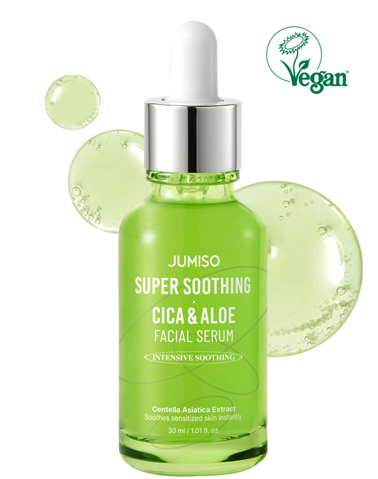 JUMISO Super Soothing Cica & Aloe Facial Serum,Calming & Revitalizing, Vegan Cica Serum, Aloe Serum