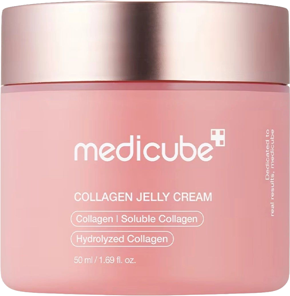 MEDICUBE Collagen Jelly Cream, Niacinamide & Freeze, Dried Hydrolyzed Collagen, Boost Skin Barrier Hydration & Gives 24HR Glow & Firmer Looking Skin, No artificial color