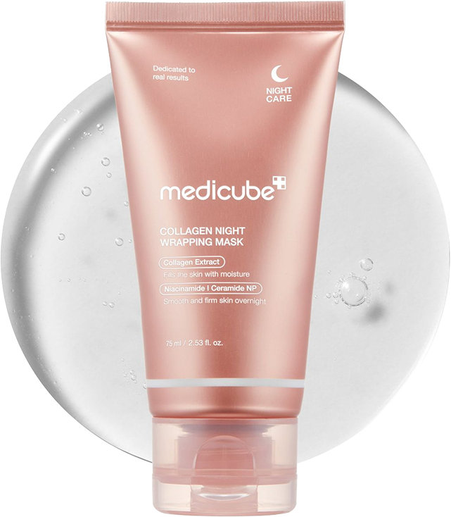 MEDICUBE Collagen Overnight Wrapping Peel Off Facial Mask Pack - Elasticity & Hydration Care, Reduces Sagging & Dullness, Hydrolyzed Collagen For Glowing Skin
