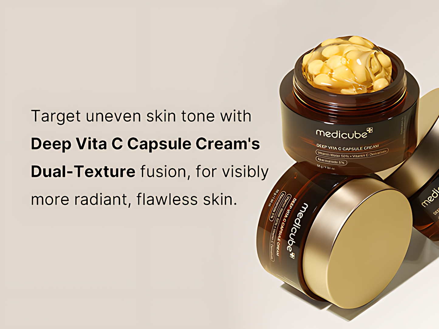 MEDICUBE Deep Vitamin C Golden Capsule Face Moisturizer, Liposome Capsules For Wrinkles, Skin Radiance, Transparent Gel for Glow Hydration