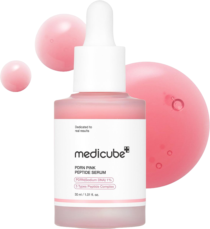 MEDICUBE Salmon DNA PDRN Pink Peptide Serum, Pink glow serum, Peptide, Niacinamide, Hydrating & Moisturizing & Firming, Uneven Skin Tone, Salmon DNA PDRN