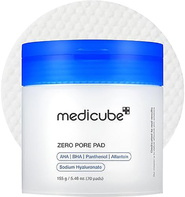 Zero Pore Pads 2.0 - Dual-Textured Facial Toner Pads with AHA & BHA for Exfoliation and Pore Care