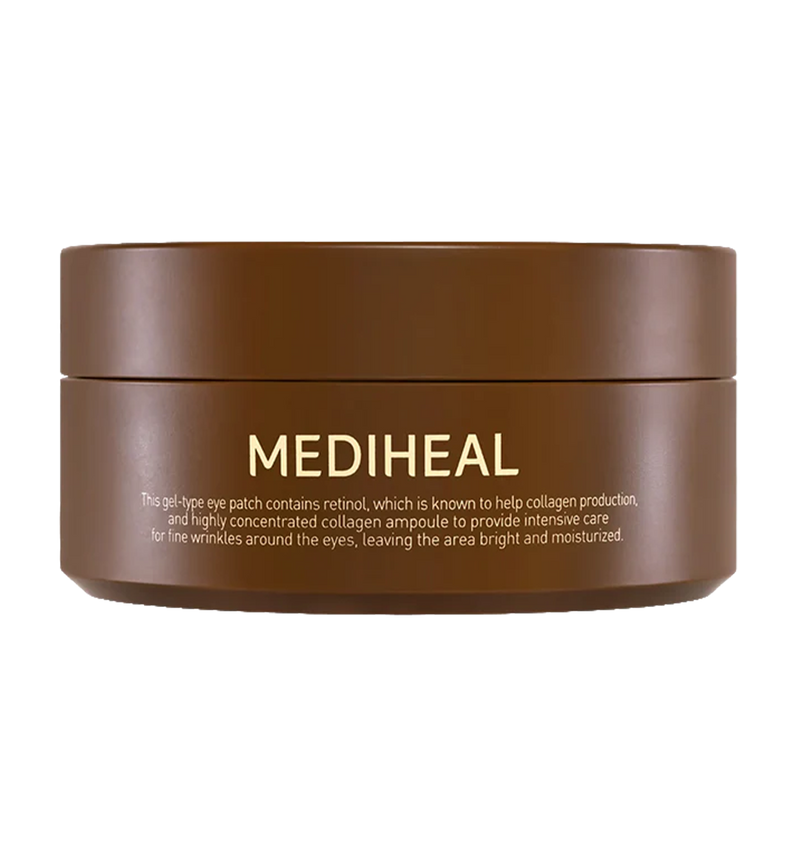 MEDIHEAL Retinol Collagen Under Eye Patches - Korean Hydrogel Eye Pads (60 patches) with 95% Retinol & 5 Micro Collagen - Koraya Beauty