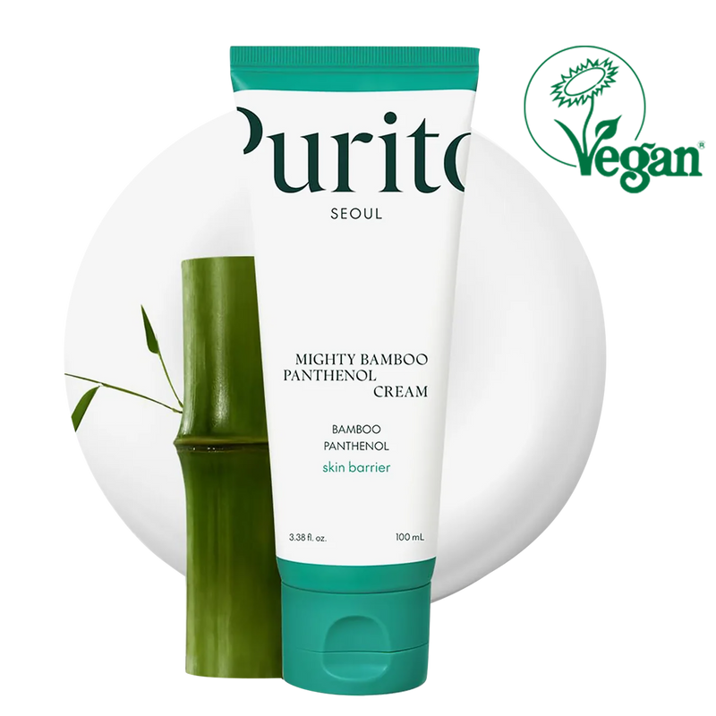 PURITO Mighty Bamboo Panthenol Cream, 10% Panthenol for Recovery & Glow Boost, Post-Acne Moisturizer, Silicone-Free, Non-Comedogenic, Vegan