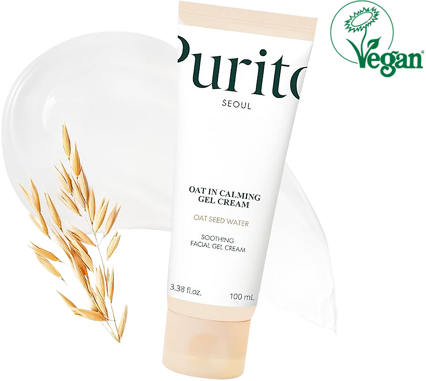 PURITO Oat In Calming Gel Cream, Oat Seed Water Hydration & Soothing, Lightweight, Non-Sticky FA Safe Moisturizer for Sensitive Skin,