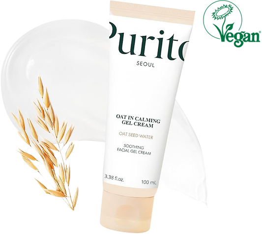 PURITO Oat In Calming Gel Cream, Oat Seed Water Hydration & Soothing, Lightweight, Non-Sticky FA Safe Moisturizer for Sensitive Skin,
