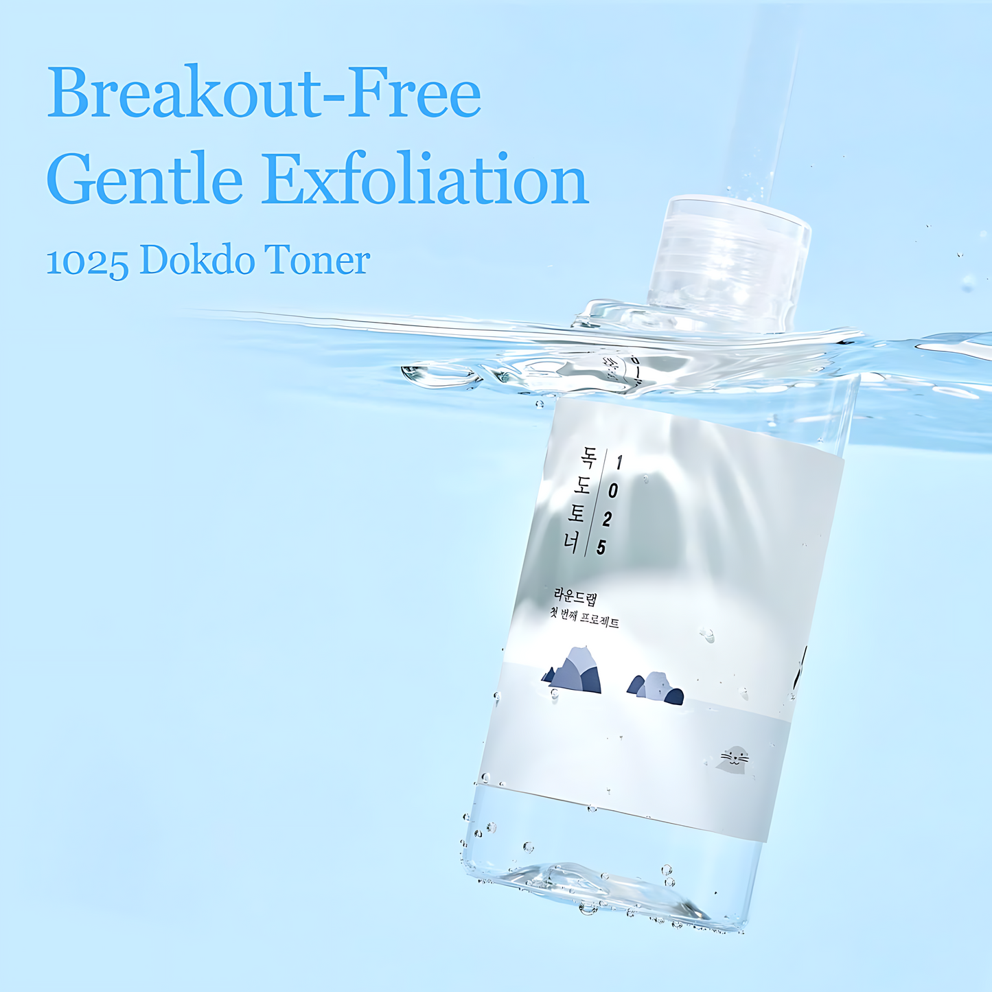 ROUND LAB 1025 Dokdo Toner, Oil Control and Reduces Excess Sebum, Gentle Exfoliating Facial Toner, Deep Sea Water for Moisturization, Soft Finish Without Stickiness - Koraya Beauty