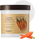 SKINFOOD Carrot Carotene Calming Water Toner Pads, Korean Skin Care Toner Pad for Face, Deep Hydrating, Soothing, After Sun Skincare for Sensitive Skin, Redness Relief, 100% Cotton - Koraya Beauty