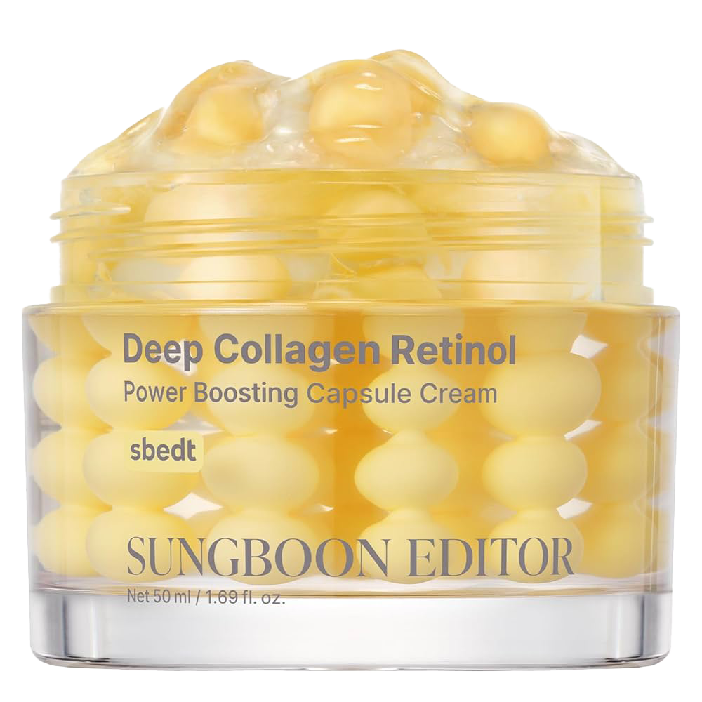 SUNGBOON EDITOR Deep Collagen Retinol Power Boosting Capsule Cream, Microneedling, White Spicules, Skin Firming, Hydration for Dry Skin, Wrinkles