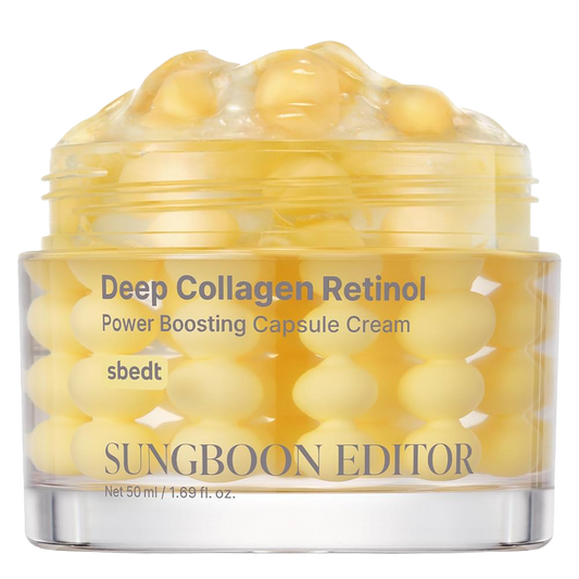 SUNGBOON EDITOR Deep Collagen Retinol Power Boosting Capsule Cream, Microneedling, White Spicules, Skin Firming, Hydration for Dry Skin, Wrinkles