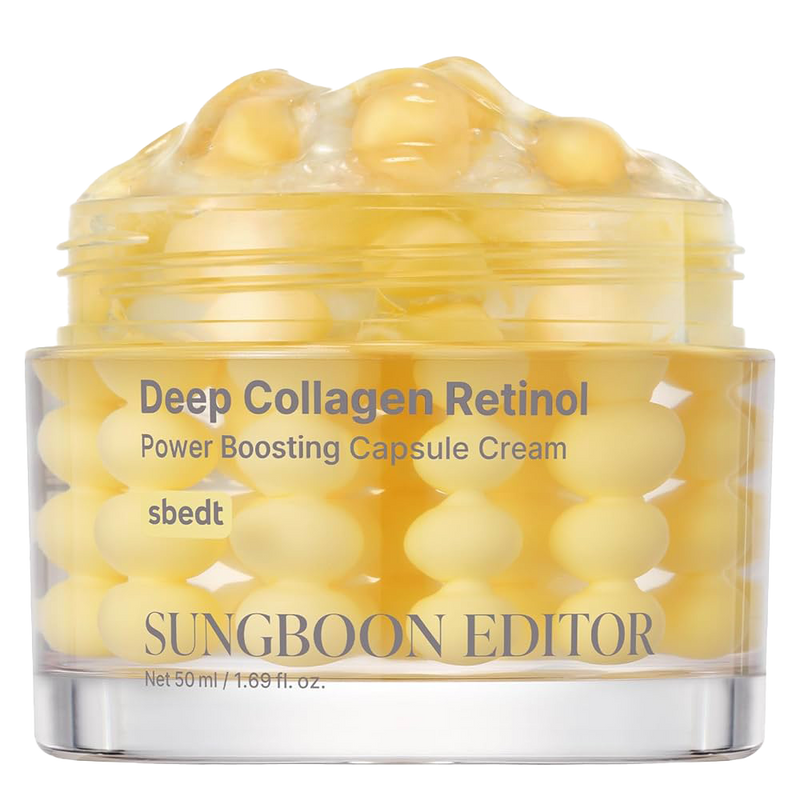 SUNGBOON EDITOR Deep Collagen Retinol Power Boosting Capsule Cream, Microneedling, White Spicules, Skin Firming, Hydration for Dry Skin, Wrinkles