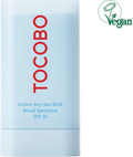 TOCOBO Cotton Airy Sun Stick SPF 50 Broad Spectrum Korean Matte Sunscreen,Vegan, Lightweight, Non-Sticky