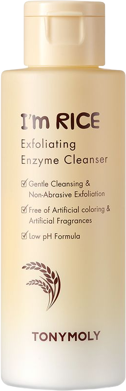 TONYMOLY I'm Rice Exfoliating Enzyme Cleanser, Rice Powder Face Wash, Gentle AHA Cleanser, Papaya Enzyme Scrub & Brightening Mask