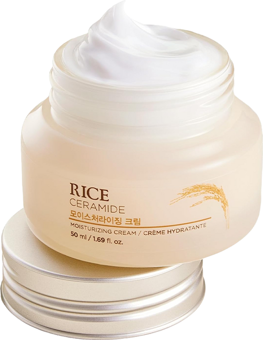 THE FACE SHOP Rice & Ceramide Moisturizer - Korean Day Cream for Barrier Repair & Glass Skin Glow