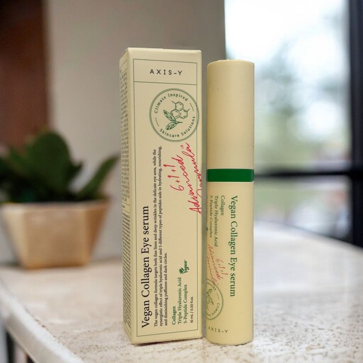 AXIS-Y Vegan Collagen Eye Serum, Triple Hyaluronic Acid & Peptide Collagen Serum, Improve Skin Elasticity, Reduce Fine Lines & Dark Circles