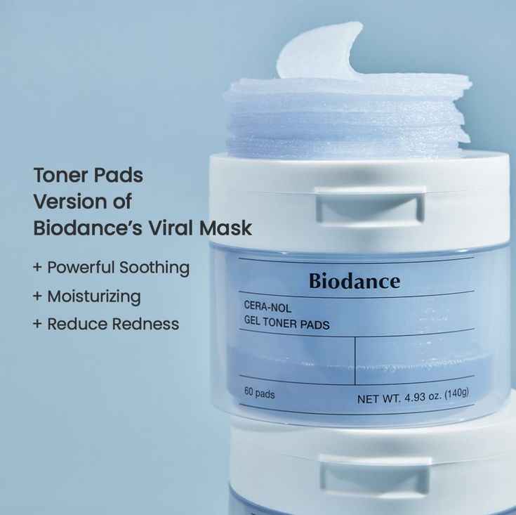 BIODANCE Cera-nol Gel Toner Pad, Hydrating & Soothing Korean Toner Pads, Hyaluronic Acid & Ceramides - Koraya Beauty